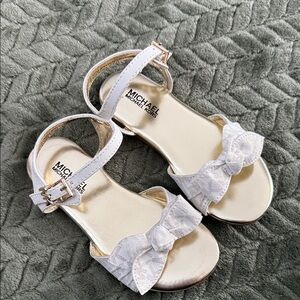 Michael Kors Kids White and Gold Sandals